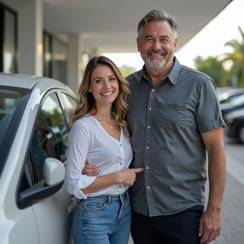 Cliente satisfecho con su vehículo eléctrico